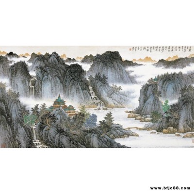 诺曼桂林山水瓷砖背景墙壁画 人民1大会堂背景墙壁画 定做瓷砖壁画 定制大理石壁画 小区风景墙壁画 风景区观光区壁画墙砖画