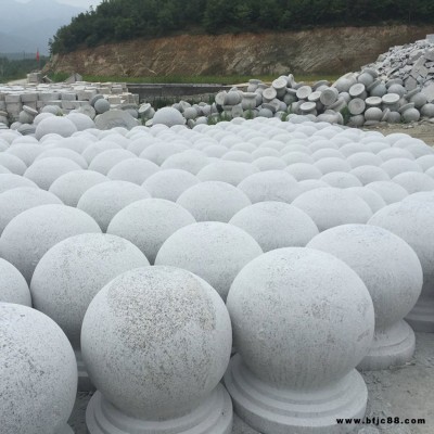 花岗岩路障石球 花岗岩路障球 定制花岗岩挡车路障石球 竣峰石业