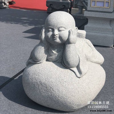 石雕小和尚小沙弥石雕户外庭院下棋小和尚扫地小沙僧