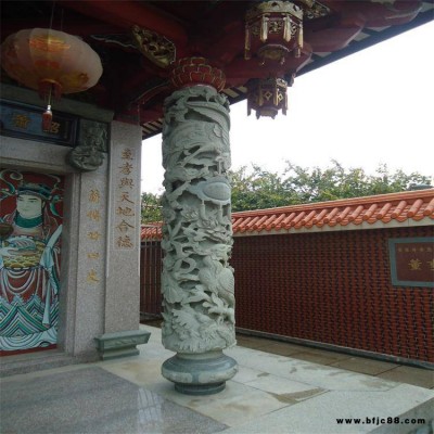 惠安厂家供应石雕龙柱寺庙广场石龙柱花岗岩石雕盘龙柱龙凤柱