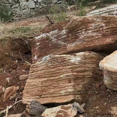 挺好园林 庭院流水假山石 景观石驳岸 基地大小千层石假山驳岸