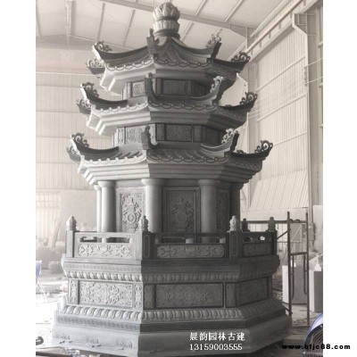 石雕塔寺庙石雕墓塔大型花岗岩佛塔寺庙石雕宝塔