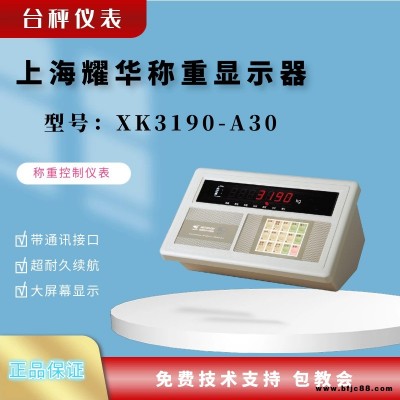 上海耀华XK3190-A30称重仪表 LED灯耀华显示屏 台秤称重显示器