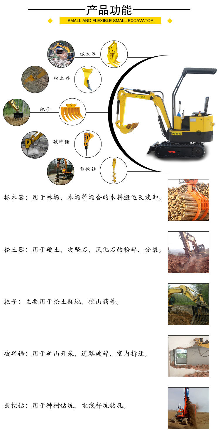 厂家货源迷你微型挖掘机  果园农用微型挖掘机履带式果园小挖掘机示例图8