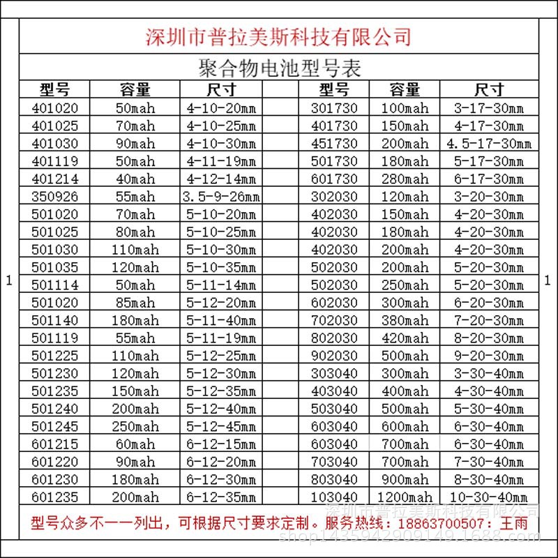 可充电电池聚合物锂电池 3.7V 1200mah 智能指纹锁电池 定制批发示例图6