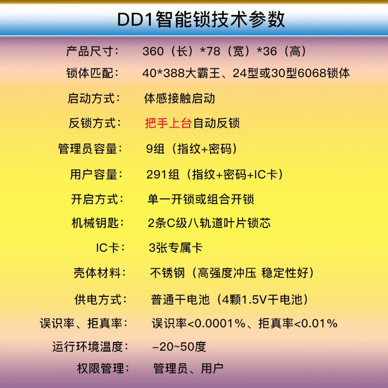 家用防盗门指纹锁WDUNM指纹密码刷卡微信解锁不锈钢智能锁示例图6