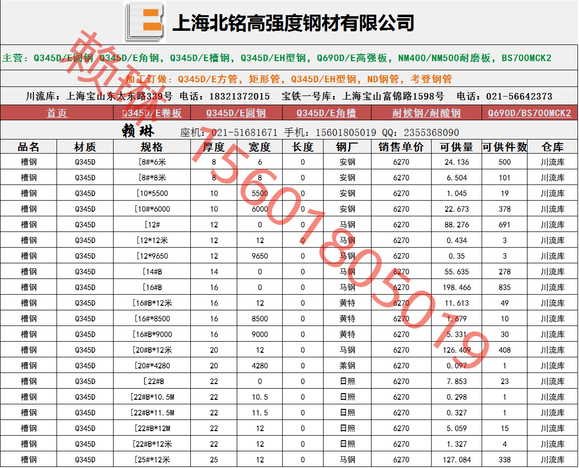 槽钢Q345D，哪里有Q345D槽钢现货示例图1