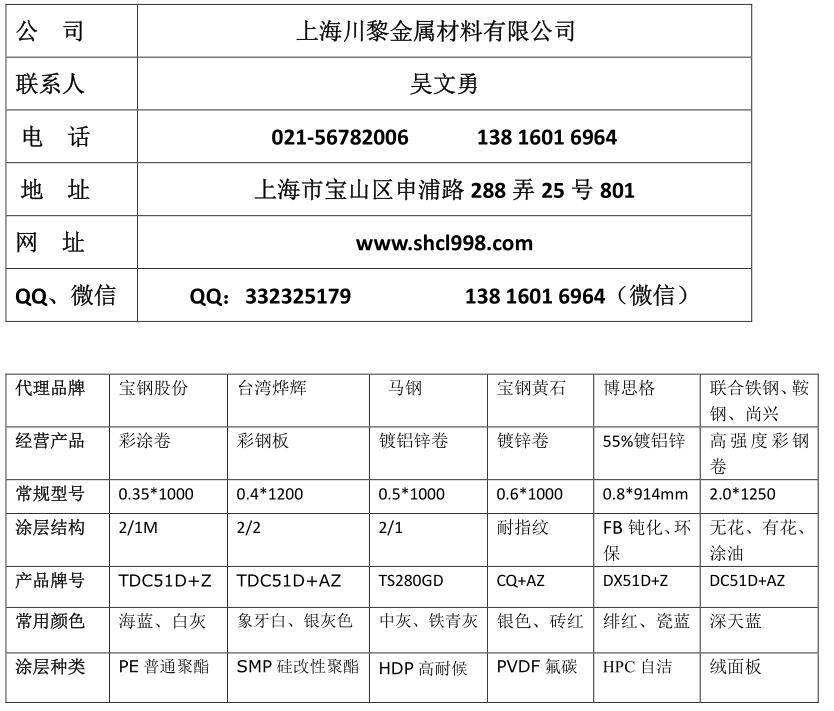 马钢彩涂板TDC51D+Z 一吨起售 PVDF氟碳质保书20年