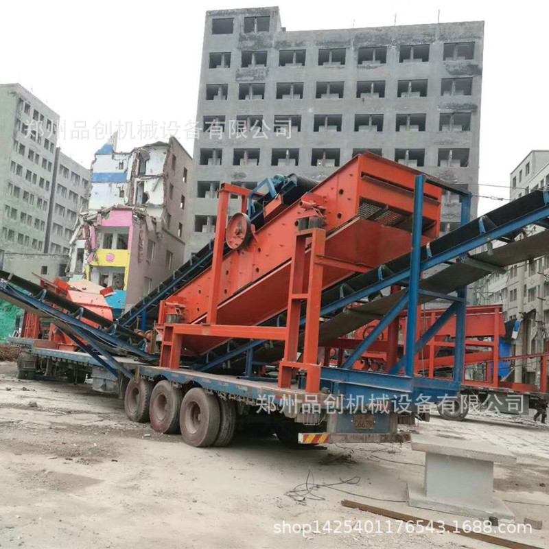 供应石灰岩移动破碎站 框架组合石料破碎车 履带式建筑垃圾破碎站示例图4