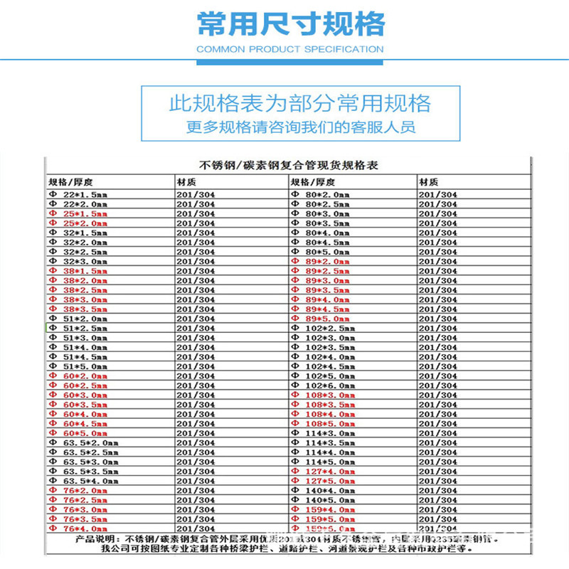 不锈钢桥梁护栏201不锈钢复合管304不锈钢复合管护栏安装桥梁护栏示例图16