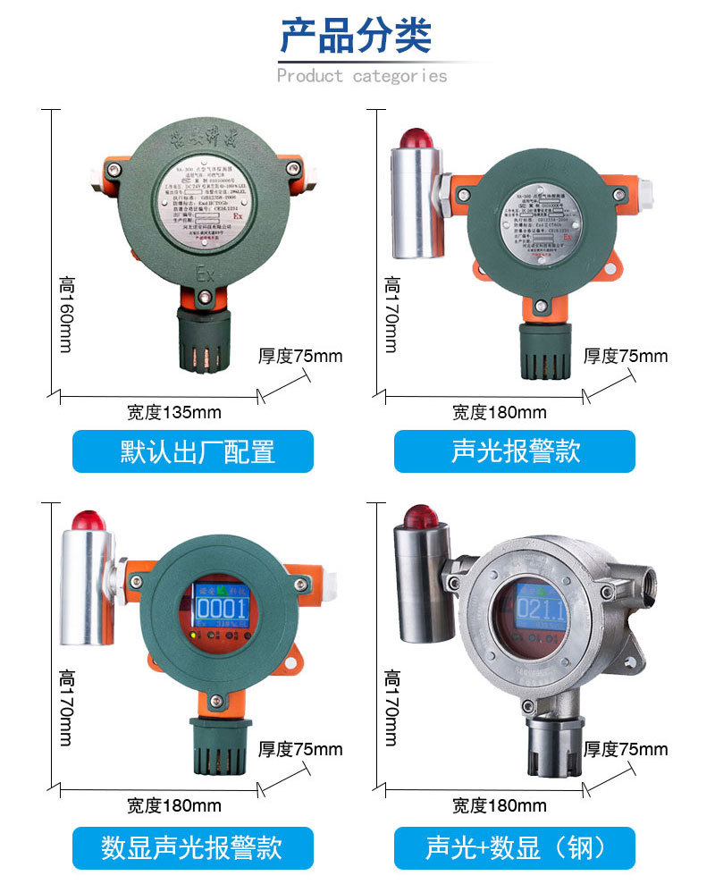 厂家直销可燃氧气气体报警器 有毒气体报警探测器 防爆示例图5