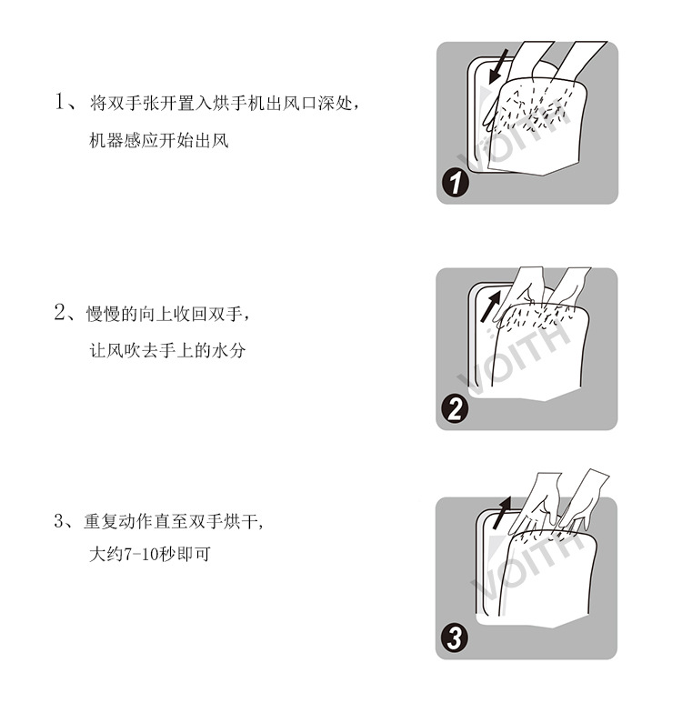 出口品质 酒店机场餐馆用带LED灯感应发蓝光高速快干烘手器示例图21