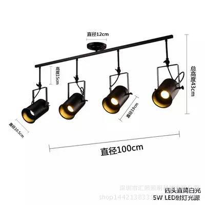 餐厅等重点照明专用吸顶式射灯二头 复古裸机外壳 可装3w-35w示例图12