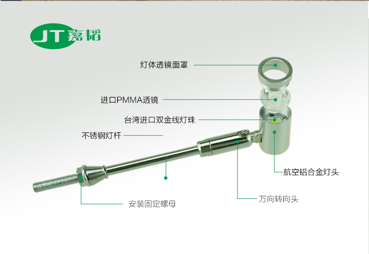 嘉韬led珠宝射灯手机柜台射灯led1W立杆灯led珠宝灯 展示柜led灯示例图2