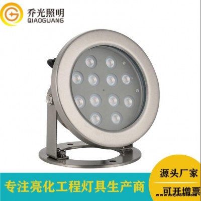 乔光照明GB-SXD158-12W 304不锈钢水底灯led水下景观灯12V/24V低压IP68水下射灯12W七彩水下灯