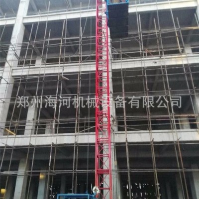 一柱两笼建房盖楼用垂直物料提升机 安全施工双笼施工升降机货梯 建筑物料升降机厂家