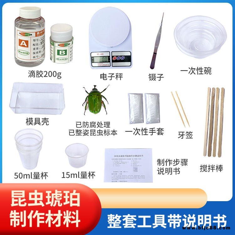 昆虫标本树脂琥珀材料水晶滴胶模具磨具树脂胶制作套装