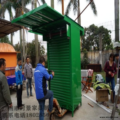 实拍时景厂家售货车 -广西售货亭- 肇庆实木售货车- 实木售卖车-防腐实木花车