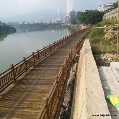 景区河道仿木地板 景观广场水泥地板 福淼 水泥仿木地板