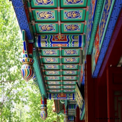 仿古建筑彩绘装饰压边条 寺院佛堂天花板吊顶横梁装饰板材料