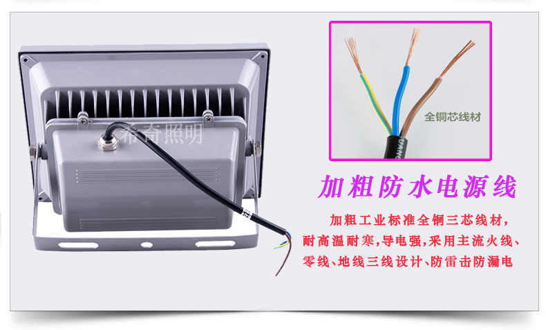 LED户外投光灯广告照明泛光灯投射灯工程专用地埋投光灯50W示例图7