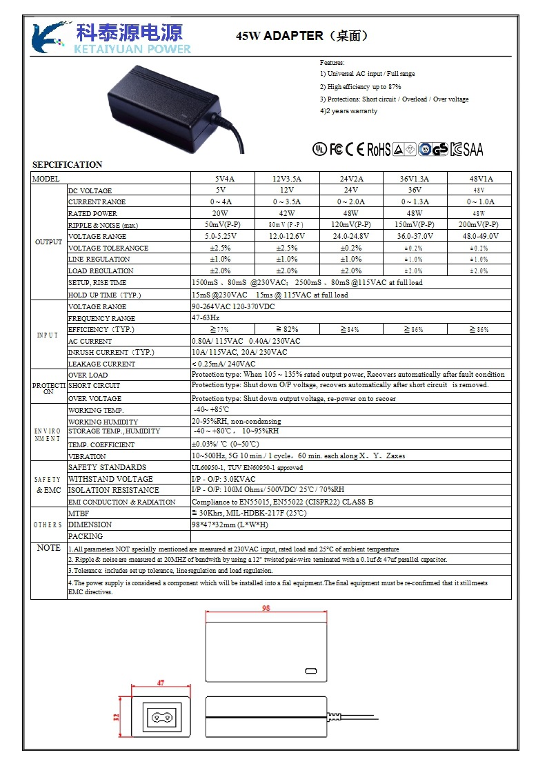 12V3A高质量英规LED开关电源 12V3A舞台灯开关电源适配器示例图6