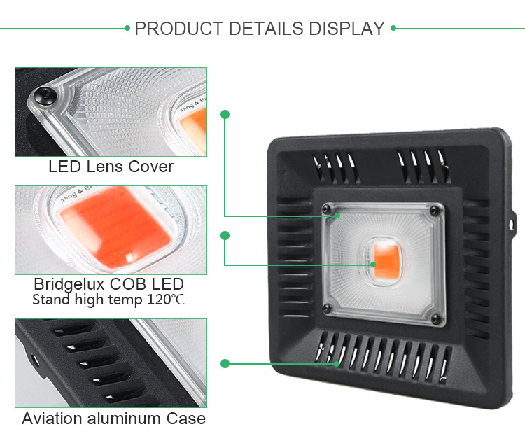 超薄植物灯 110v Led 全光谱COB 防水花卉蔬菜地下室 投光灯 吊装示例图14