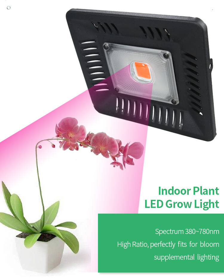 超薄植物灯 110v Led 全光谱COB 防水花卉蔬菜地下室 投光灯 吊装示例图2