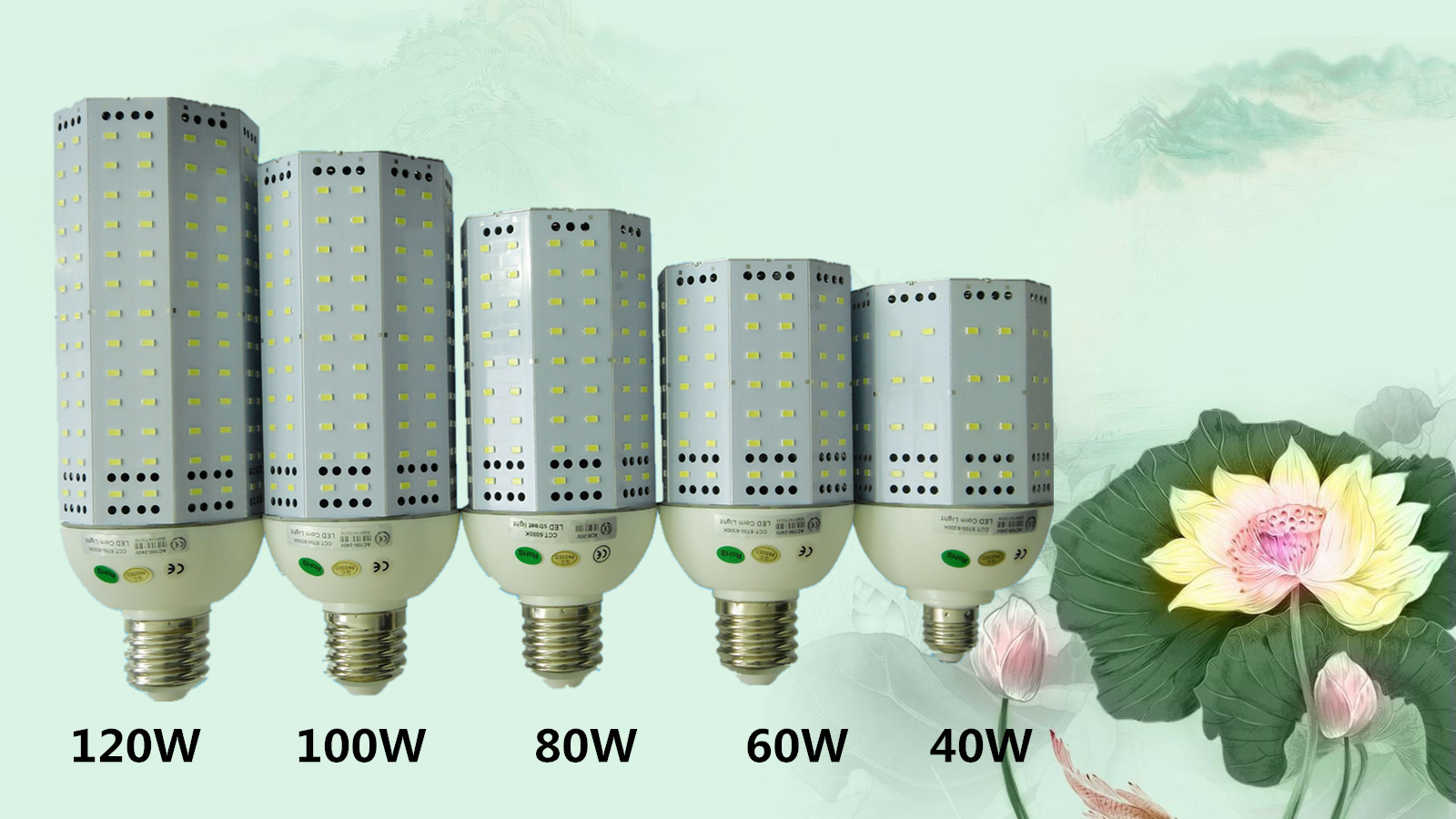 E40/E27螺纹口 投光灯光源30W 40W 50W 60WLED玉米灯泡示例图2