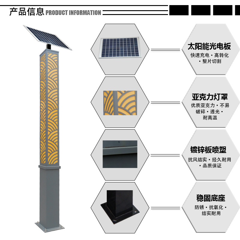 太阳能景观灯户外LED适用公园园林街道小区别墅广场多用途示例图6