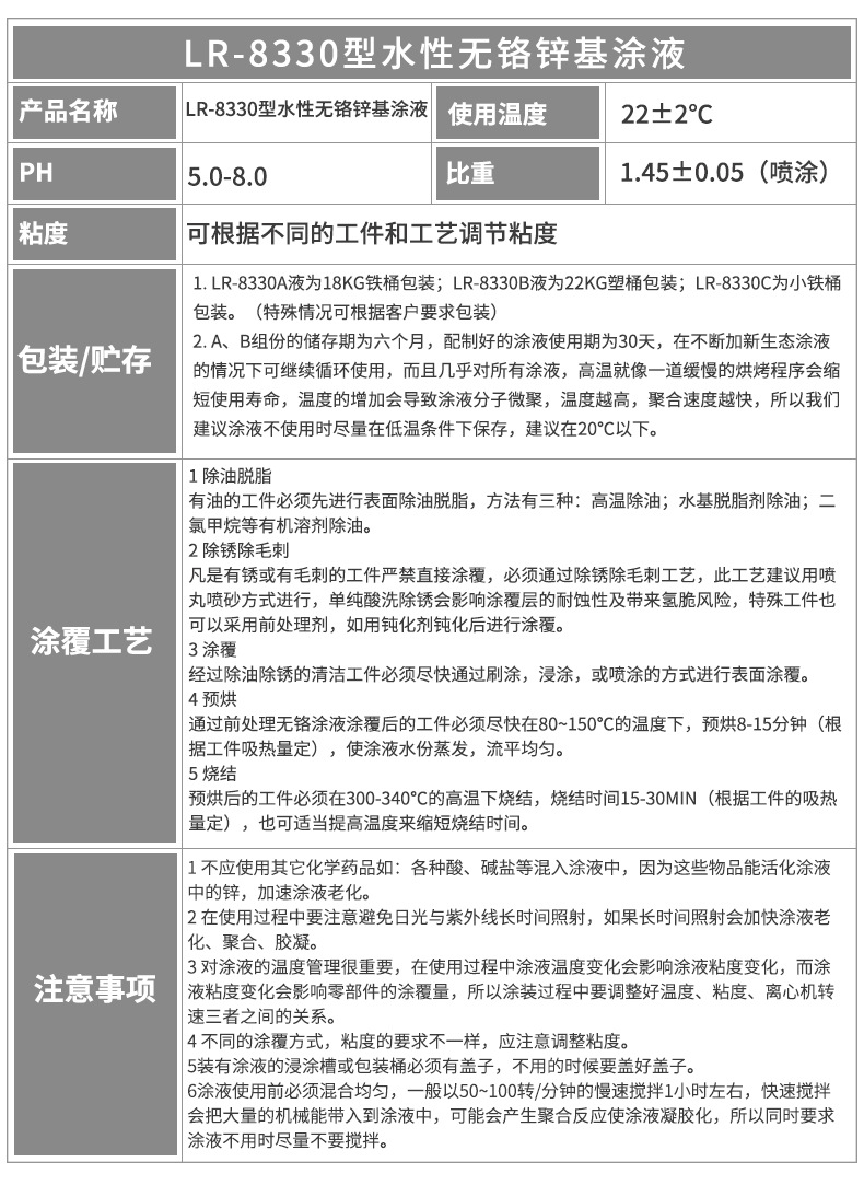 厂家供 8330水性无铬达克罗 高盐雾 汽车配件 刹车盘 紧固件示例图1