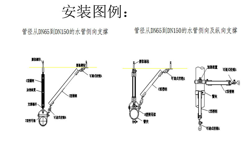 无锡抗震支架水管吊架 风管消防专用抗震支架 水管吊架紧固件示例图5