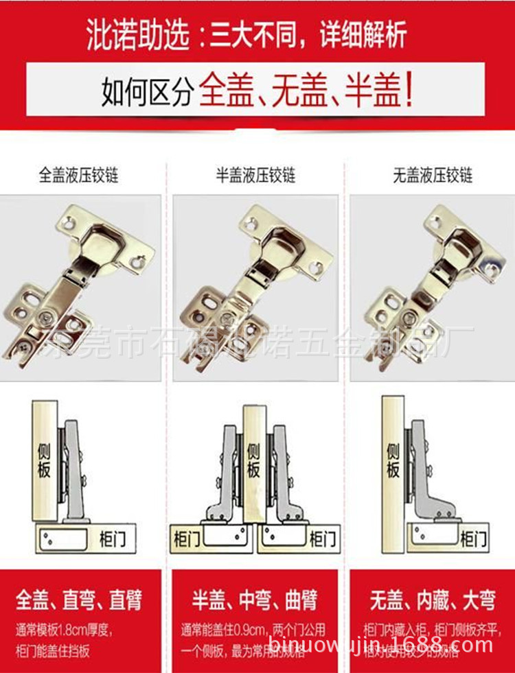 缓冲快装三维底座调节阻尼液压衣柜橱柜家具鞋柜飞机烟斗合页铰链示例图12