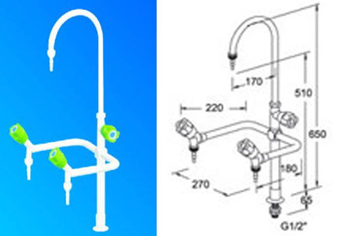 实验室水龙头 实验室单联双联三联水龙头 实验室三口单口水龙头示例图1
