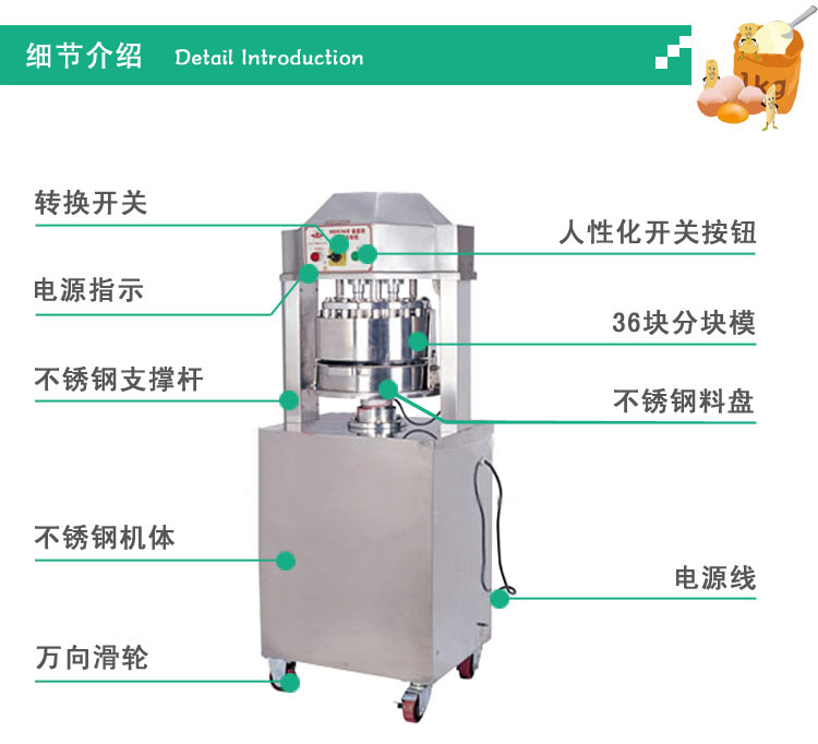 恒联HDD36B面团分块机商用面团分割机面包馅料自动切割机切块机示例图12