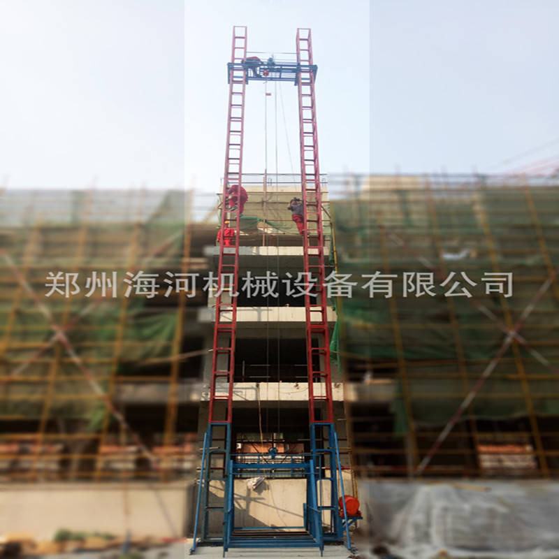 供应福建泉州专用盖房提料机 两柱一笼升降设备 双株单笼龙门架示例图11