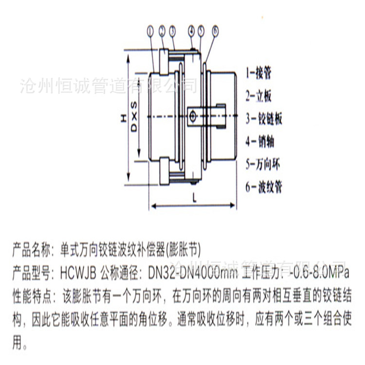 供应WJY万向铰链波纹补偿器铰链不锈钢补偿器膨胀厂家直销示例图9