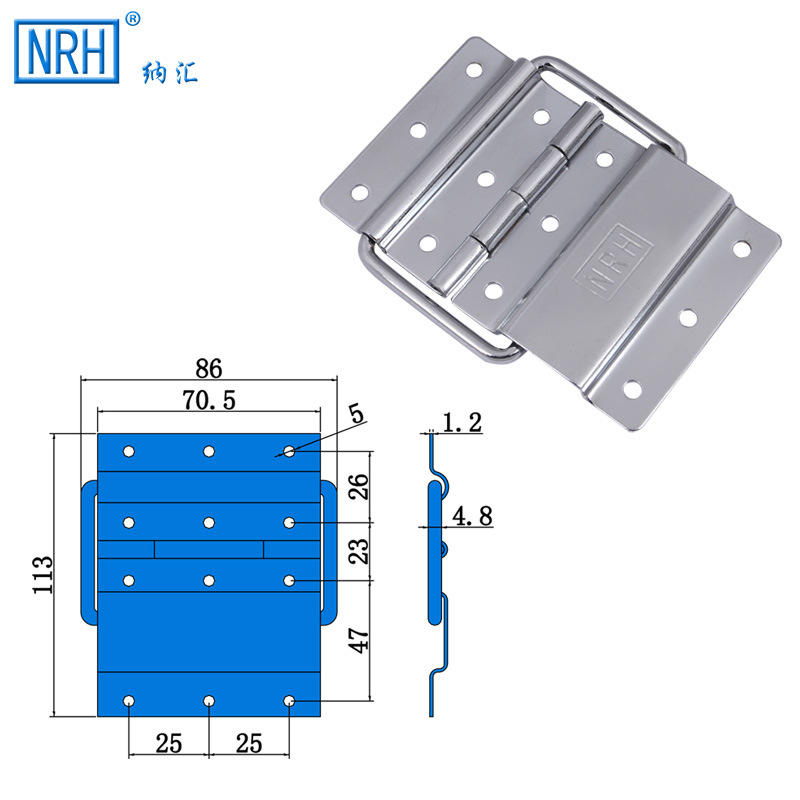 NRH/纳汇支撑合页航空箱专用支撑铰链合页铁材质镀铬90度支撑合页示例图4