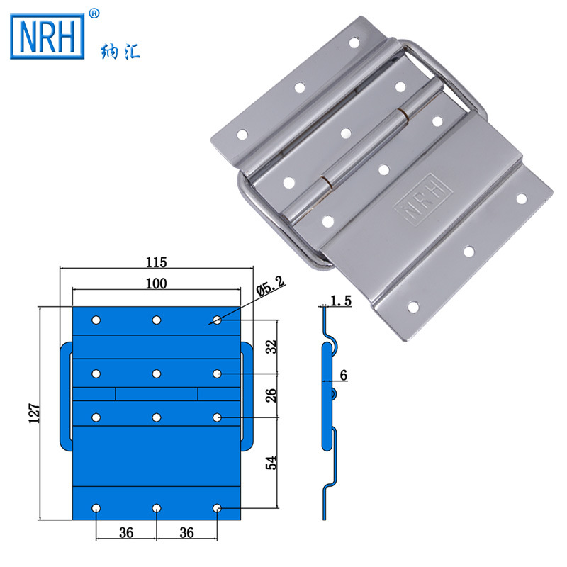 NRH/纳汇支撑合页航空箱专用支撑铰链合页铁材质镀铬90度支撑合页示例图5