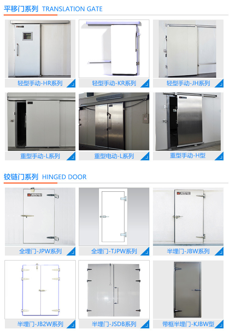 天津红旗制冷 JBW型半埋冷库门 冷库单开铰链门  厂家定制示例图1