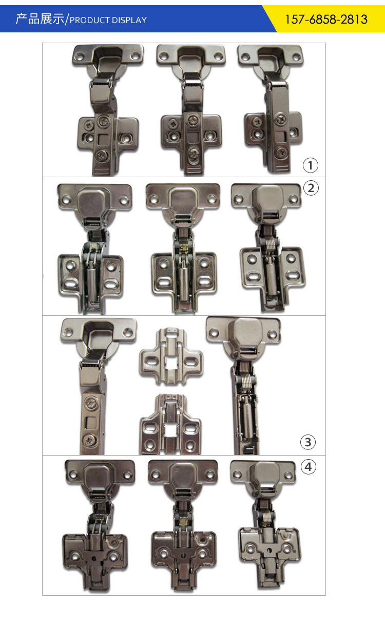 35杯铰链 加厚304不锈钢缓冲固拆装阻尼门铰家具五金配件现货供应示例图5