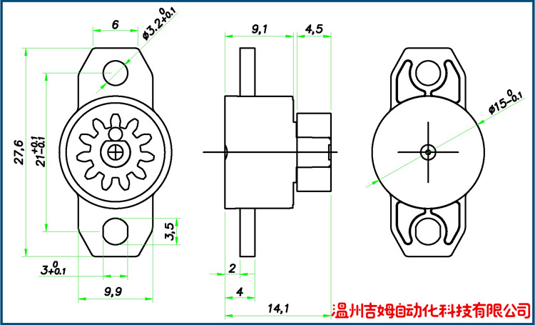 齿轮缓冲器 车门拉手阻尼器 单向伸缩带阻尼齿轮双向隔离带阻尼器示例图2