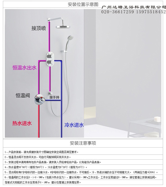 全铜恒温阀/38度恒温混水阀/智能淋浴器配件/普通龙头变恒温龙头示例图4