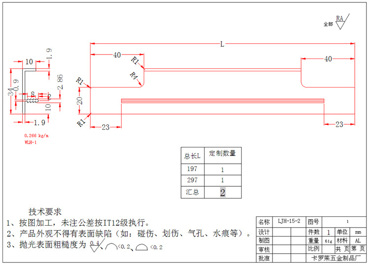 英格斯丹 铝拉手封边 橱柜门封边拉手 铝材铝型材封边配件LJH-15示例图4