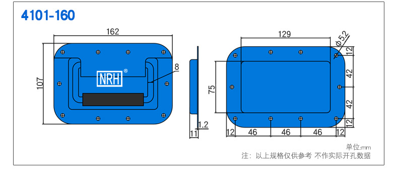 航空箱弹簧提手铝箱把手工具箱盖环拉手烤黑提手重型工业箱拉手示例图4