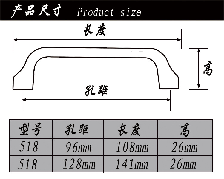 温州厂家直销现代简约拉丝锌合金拉手五金家具抽屉橱柜门把手双白示例图6