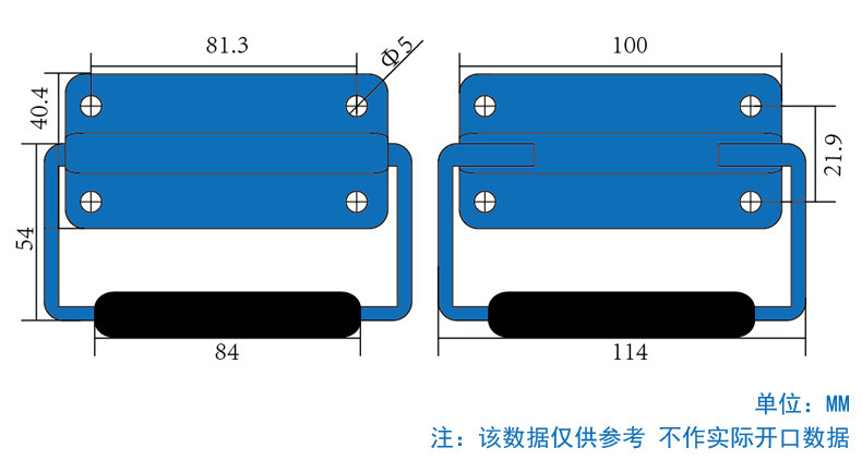 NRH/纳汇4254航空箱把手木箱提手工具拉手五金箱包提手工具箱提手示例图2