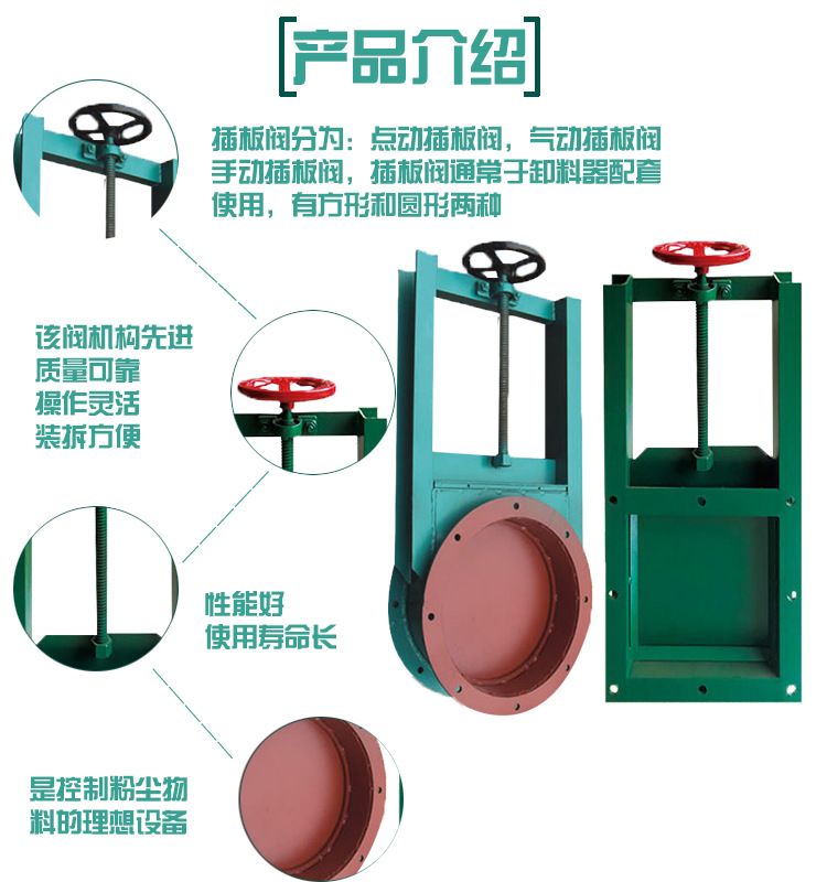 厂家批发手动插板阀，方口圆口手动刀型闸阀插板阀，全国发货手动插板阀方口圆口示例图1