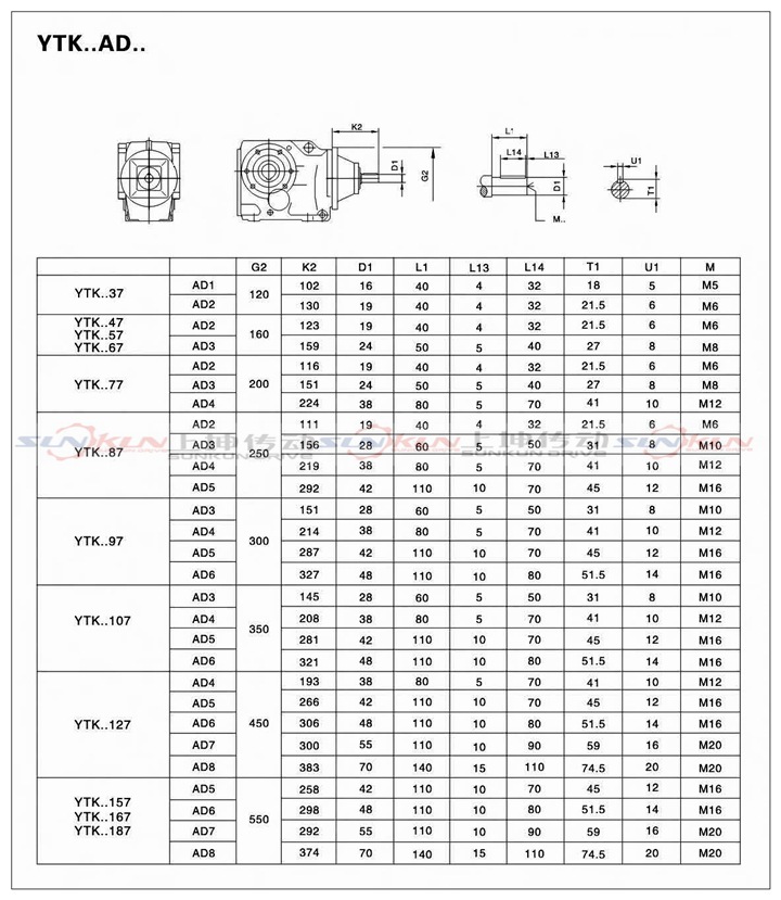 厂家直销硬齿面齿轮箱KA37-KA187齿轮减速比5.36-197.37扭矩大示例图8