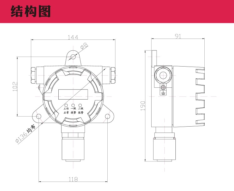 数码管气体检测变送器 厂家直销 气体变送器示例图3